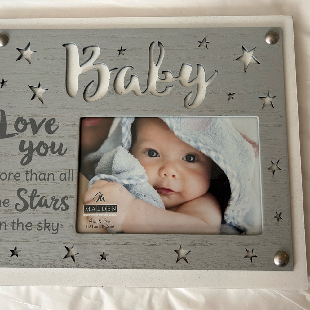 Malden Silver and White Baby Photo Frame